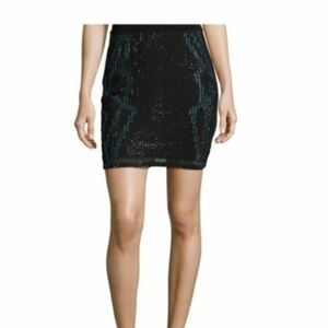 NWT HAUTE HIPPIE Black Silk Bead Skirt $495